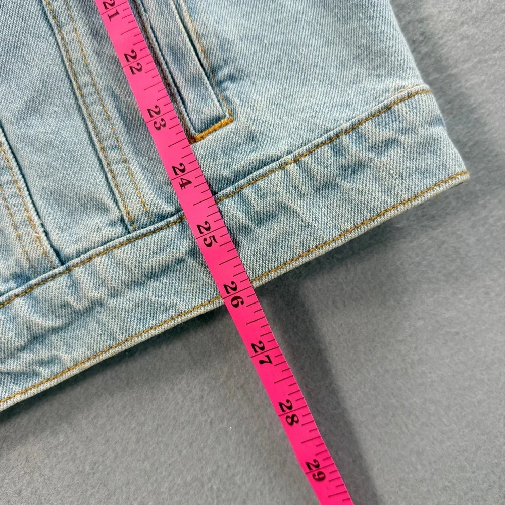 Vintage John Galt Denim Trucker Jacket Light Blue 90s Style Y2K Fall Grunge
